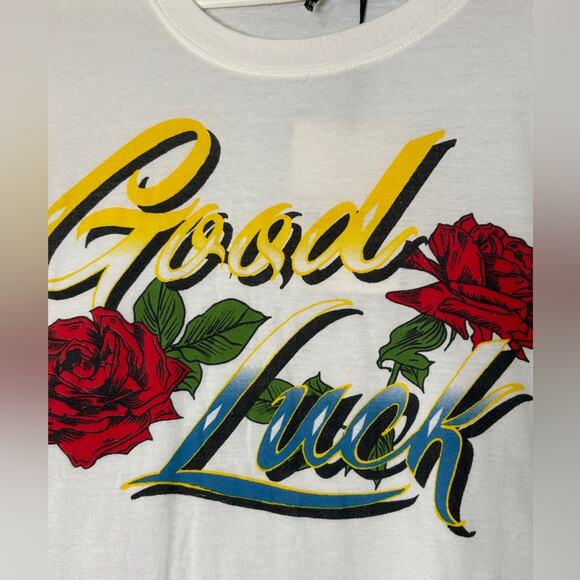 Daydreamer NWT Rock & Roll Collection Good Luck Tattoo Art Graphic Tee White L - Picture 3 of 6